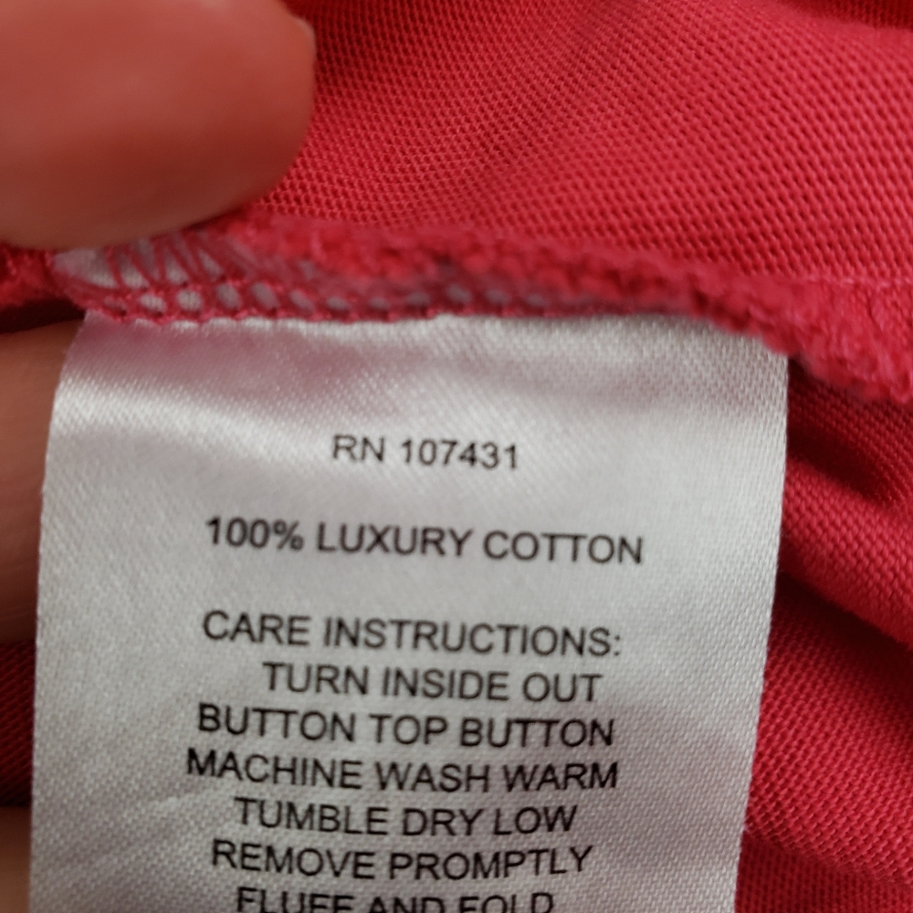 Linksoul Luxury Cotton Polo Size XL in Coral *Flaws* Very Soft - Picture 4 of 10